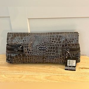 Unlisted Grey Crocodile Pattern Clutch